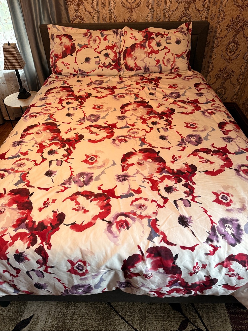 Livingquarters Loft Queen Comforter and 2 Shams - Floral Watercolor